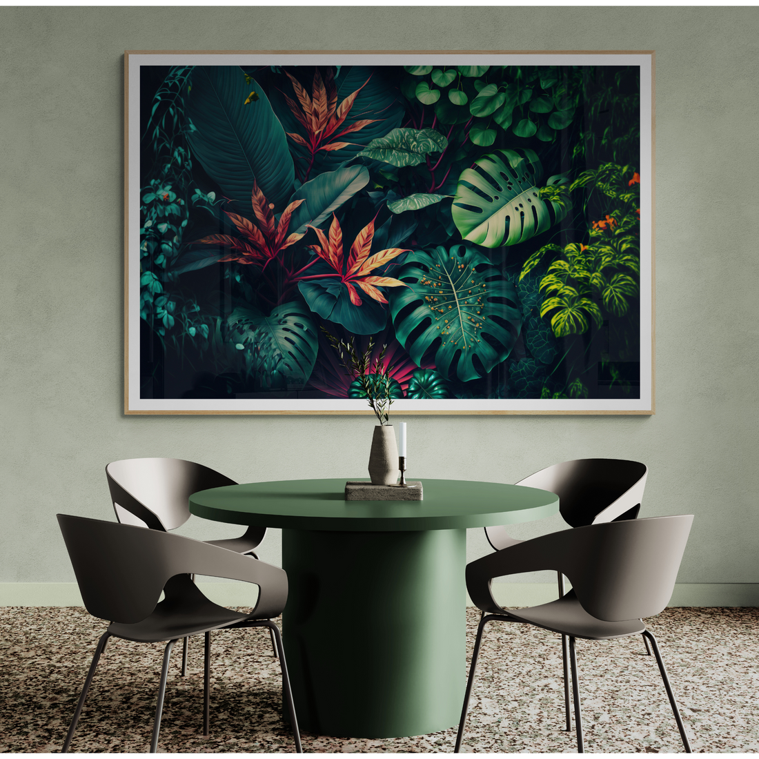 Vibrant Purple Leaf Vein Wet Forest Frame